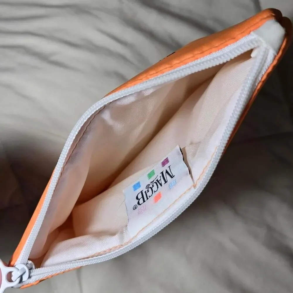 MaggiB Orange & White Kitsch Cat Zip Up Pouch